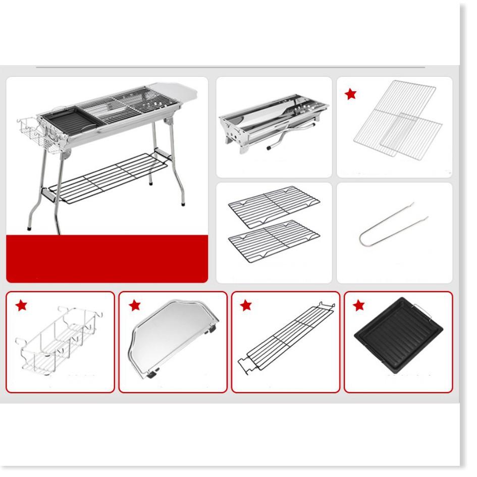 Lò nướng than inox xếp gọn ngoài trời BBQ Full Set 73x33x71cm