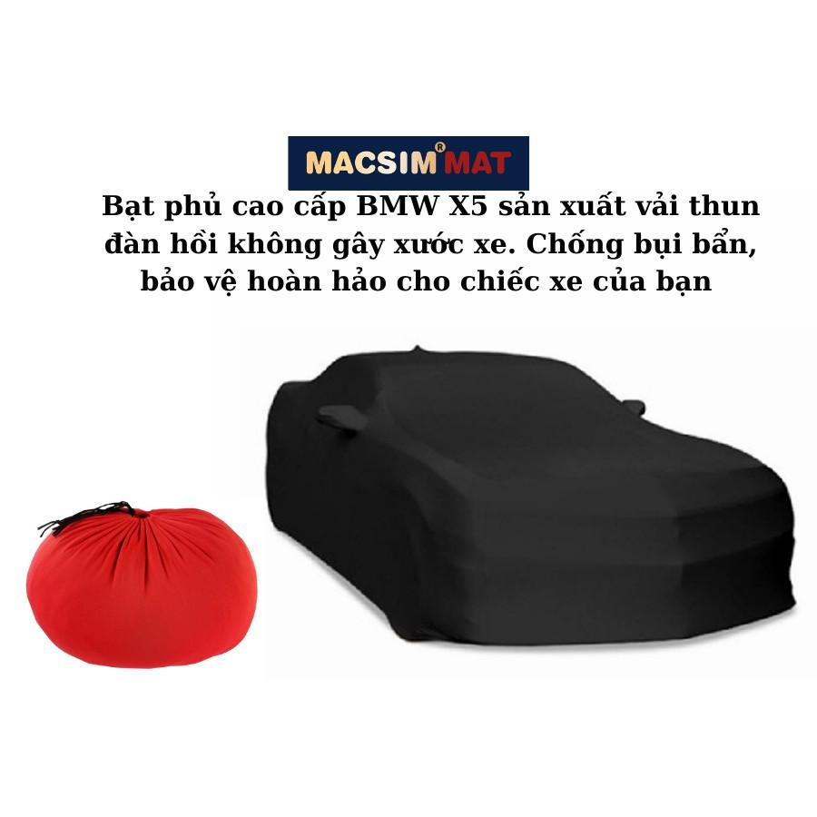 Bạt phủ cao cấp ô tô BMW X5 nhãn hiệu Macsim sử dụng trong nhà chất liệu vải thun - màu đen và màu đỏ