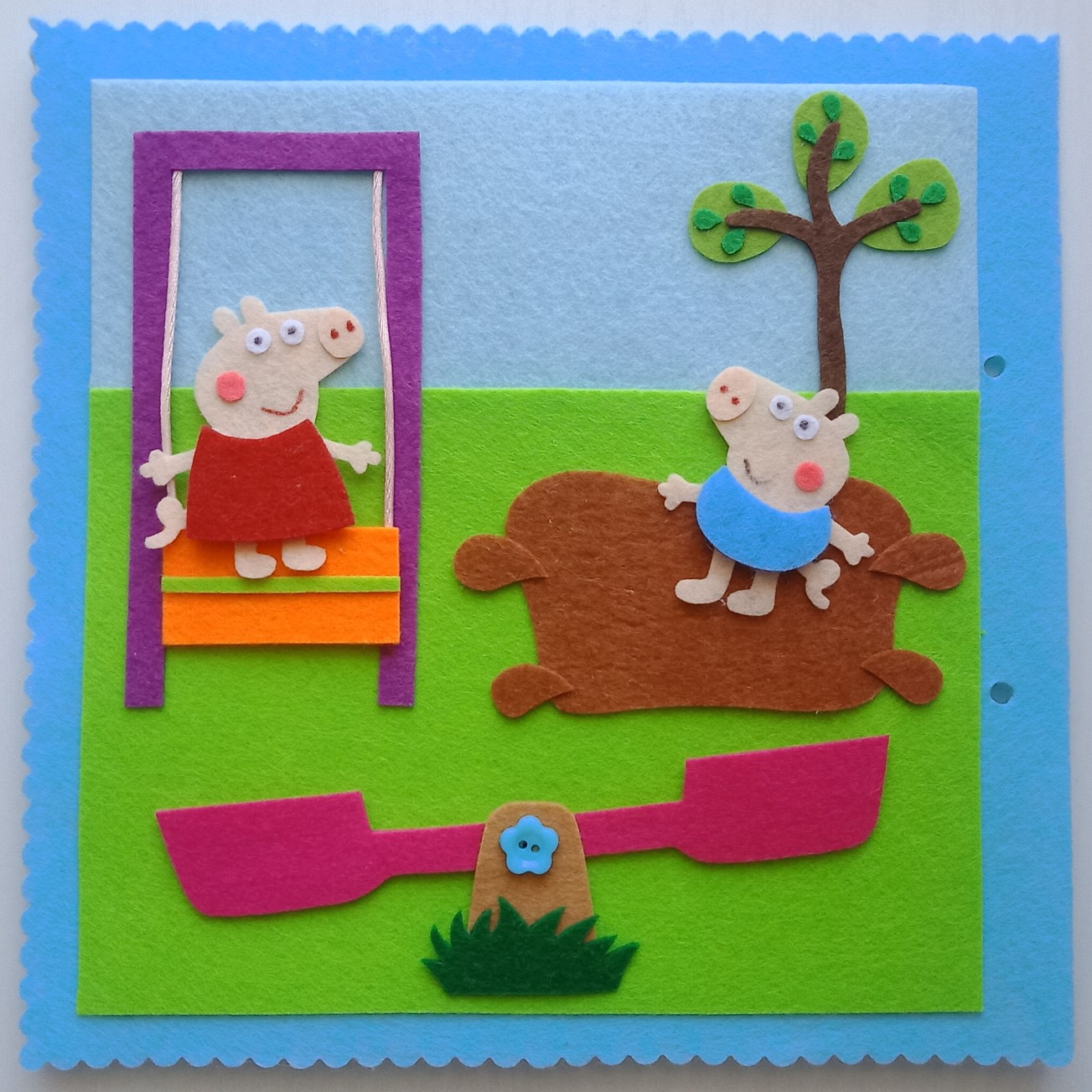 Sách vải Gia đình lợn Peppa (Hình thật 100%) - Sách vải Handmade Heo Peppa