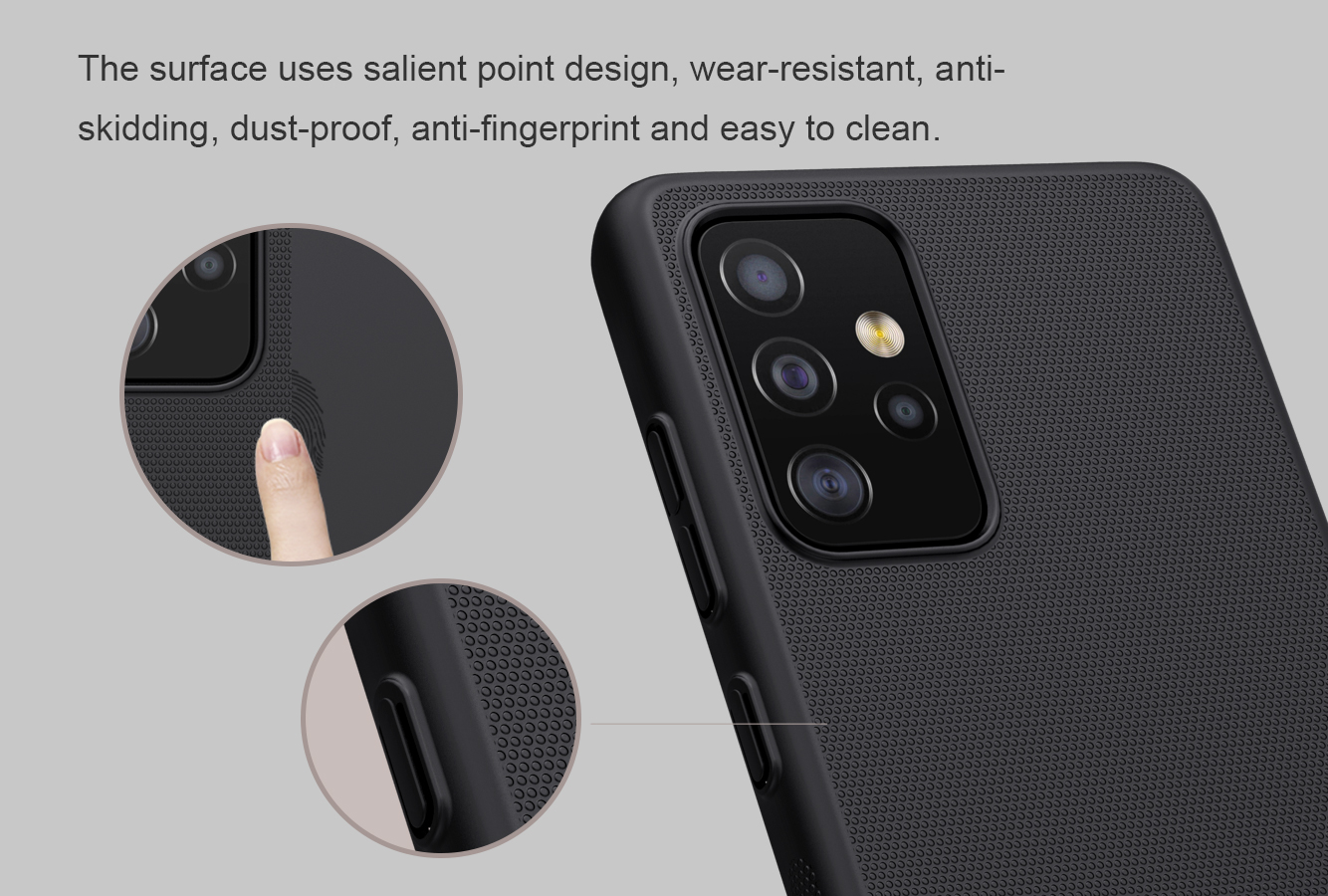 Ốp lưng cho Samsung Galaxy A32, A52 ,A72 dạng sần chống bám mồ hôi dấu vân tay - Hàng chính hãng