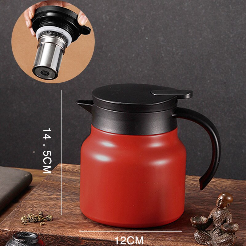 Ấm pha trà, bình giữ nhiệt chất liệu inox316 có lọc trà 800ml 1000ml