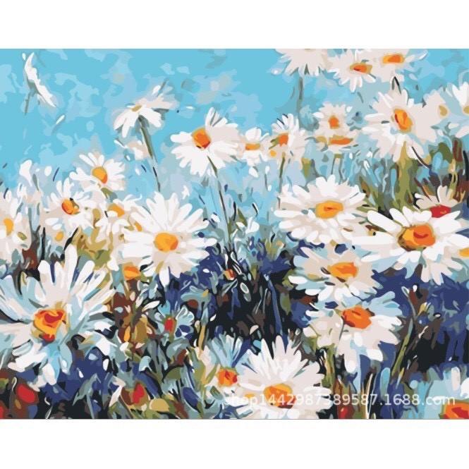 Tranh phong cảnh tô màu theo số vải canvas cao cấp kèm khung kích thước 40x50 cm