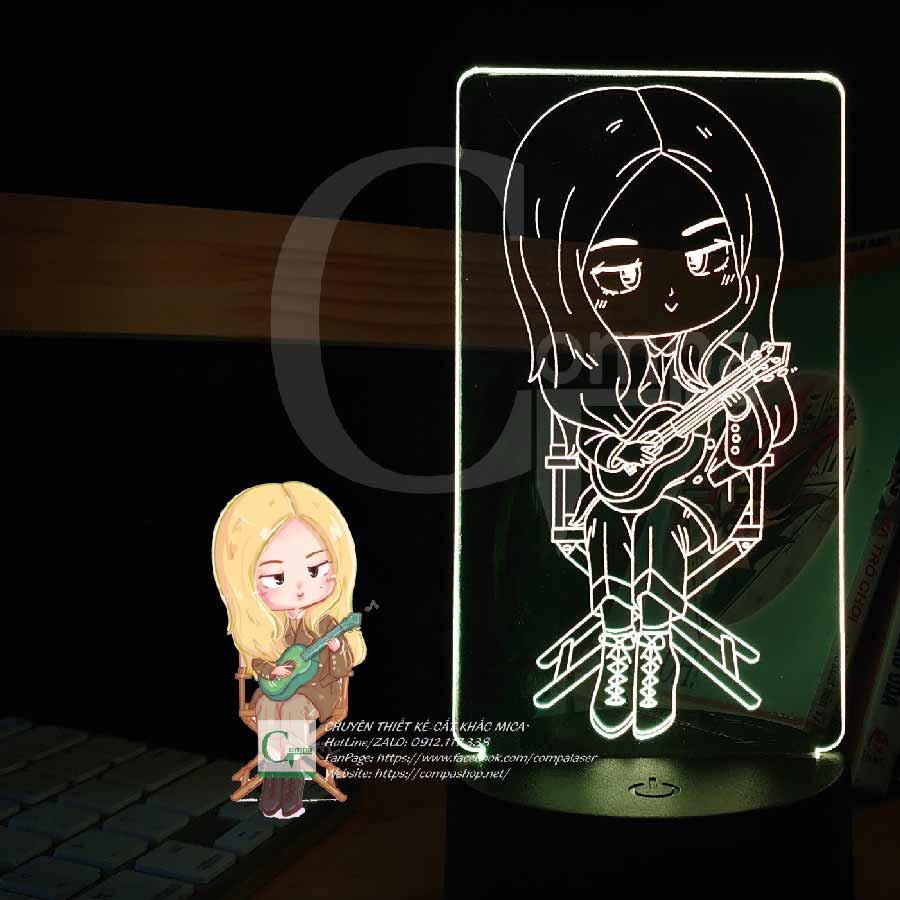 Đèn Ngủ BlackPink Lisa Chibi Type 01 đánh đàn dễ thương trang trí cực đẹp cho phòng ngủ