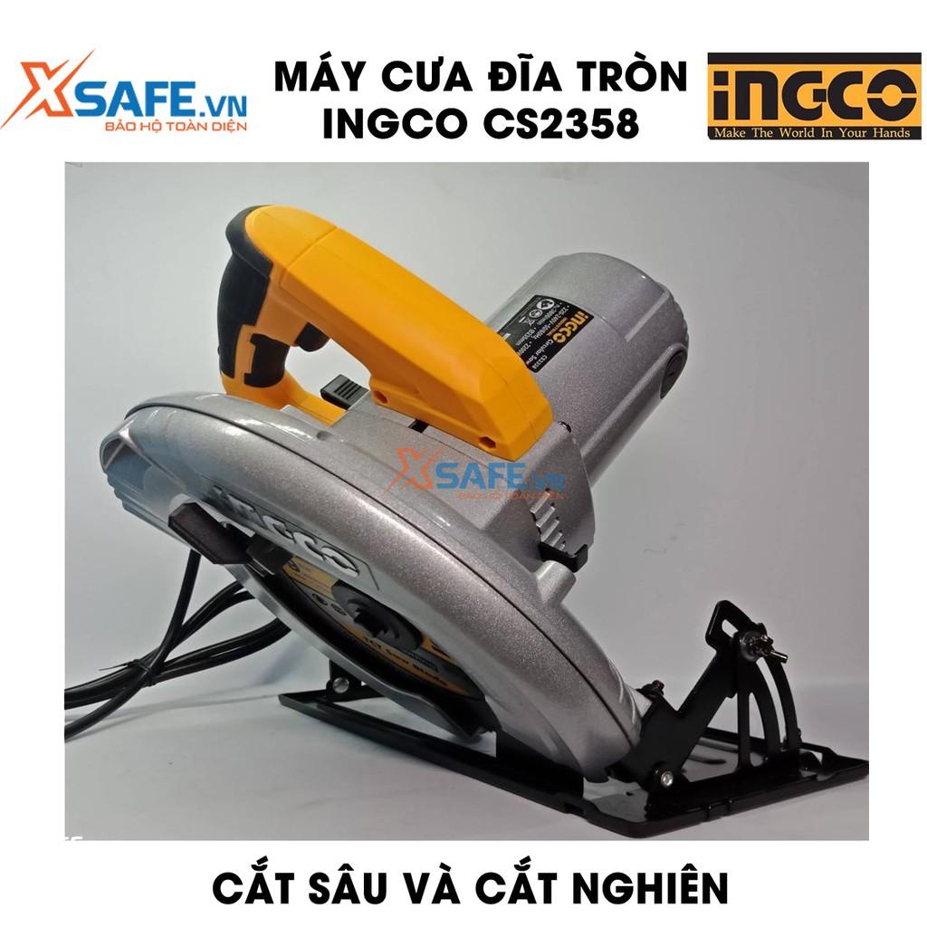 Máy cưa đĩa tròn INGCO CS2358 kèm theo 1 lưỡi cưa TCT 60T, công suất 2200W, tốc độ không tải 3800rpm - Chính hãng