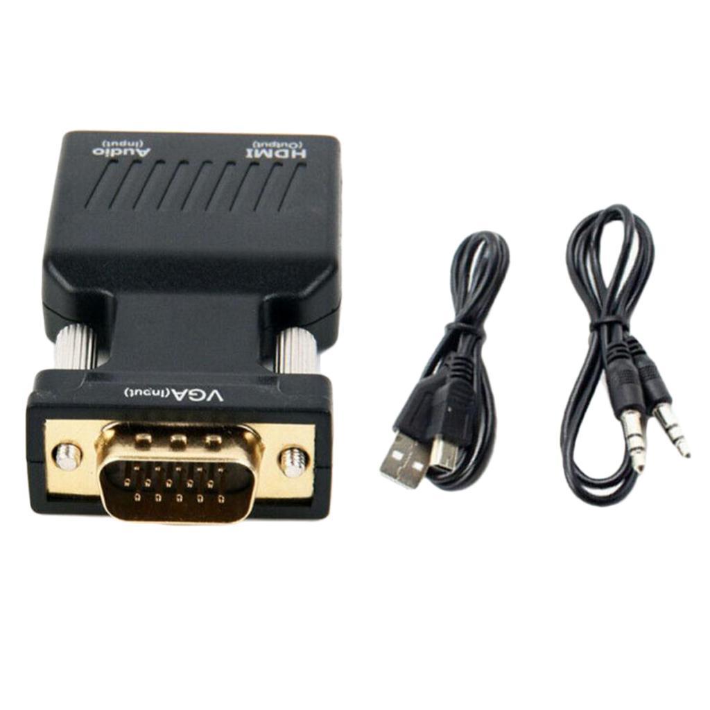 HDMI to VGA Adapter Converter with Audio Support 1080P Signal Output