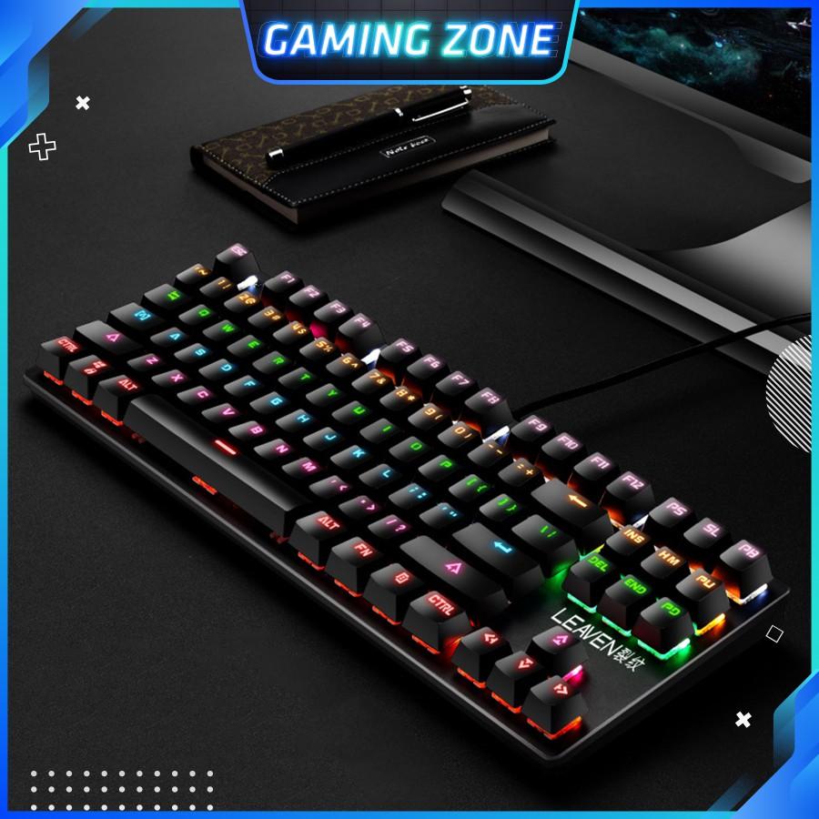 Bàn phím cơ máy tính chuyên game K550 PRO Blue Switch 87 phím 10 chế độ LED RGB có dây