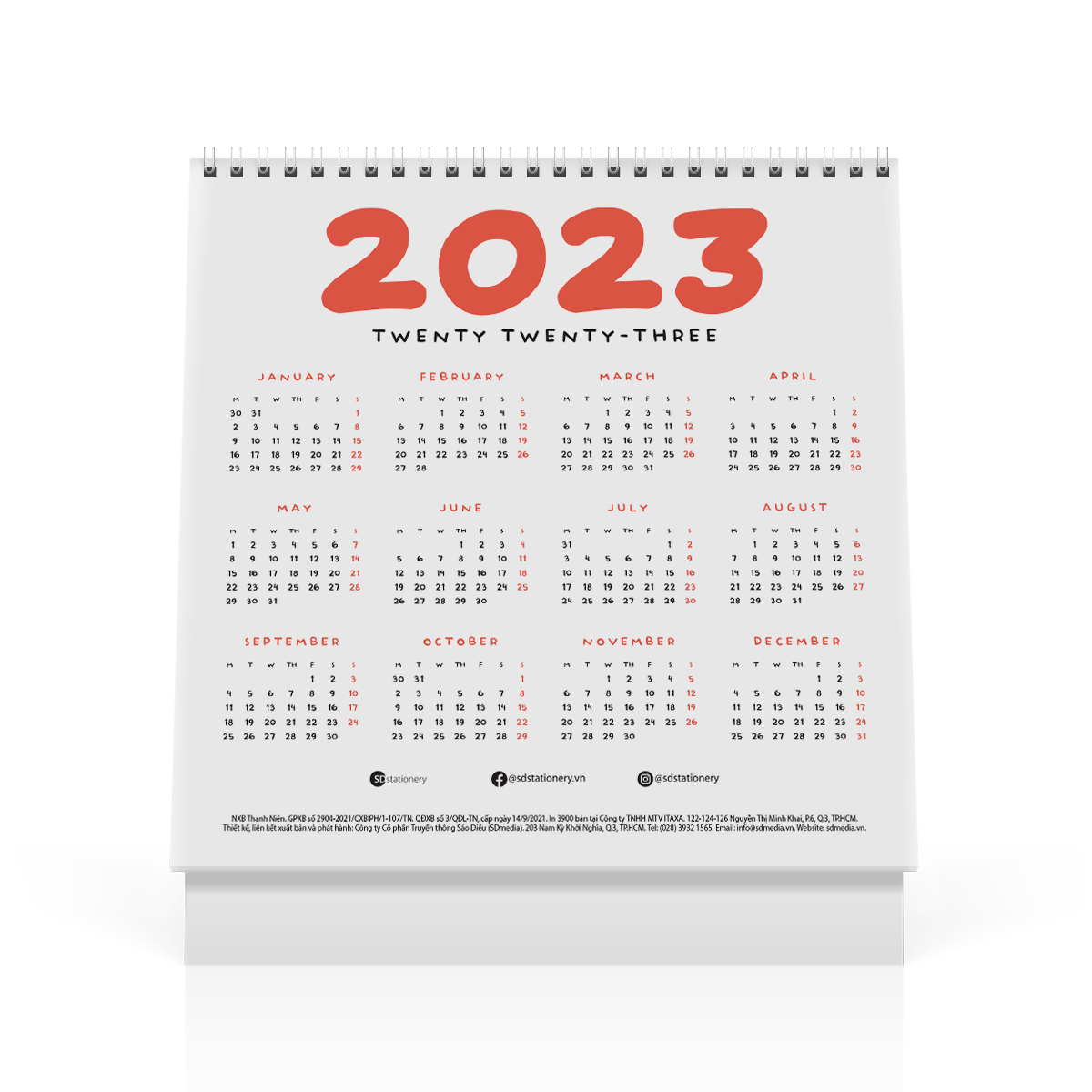 Lịch bàn 2022 Nhâm Dần 20x22 SDstationery LIVE LIKE A CHILD tiếng Anh hình vẽ em bé thiếu nhi trẻ em dễ thương
