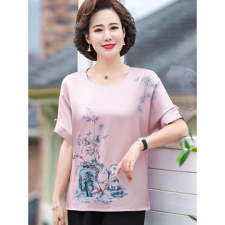 Áo sơ mi lụa trung niên nữ cho bà cho mẹ- áo kiểu nữ sang trọng