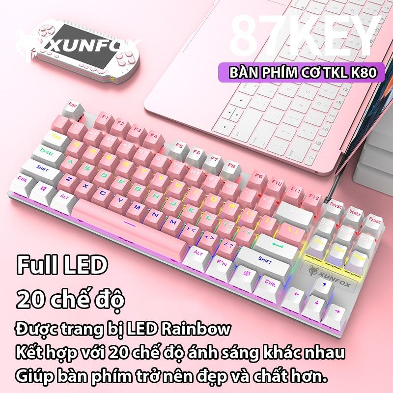 Bàn phím cơ Coputa Bàn phím máy tính laptop chơi game TKL gaming Full LED K80