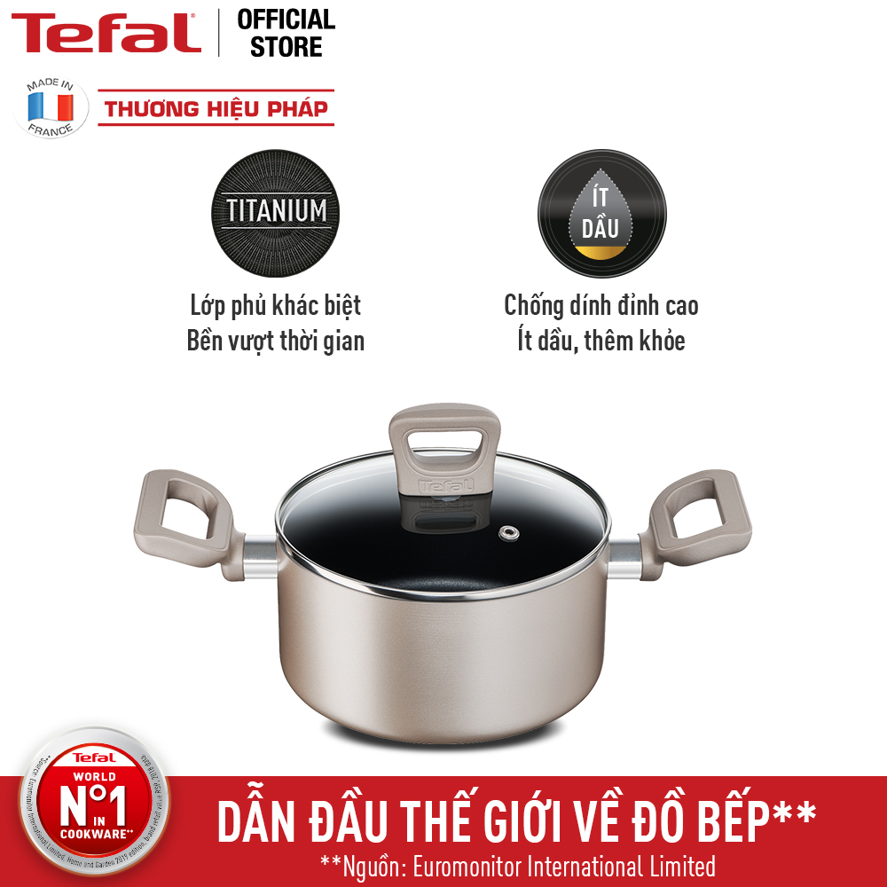 Nồi chống dính đáy từ Tefal Sensations H9104414 20cm - Hàng chính hãng