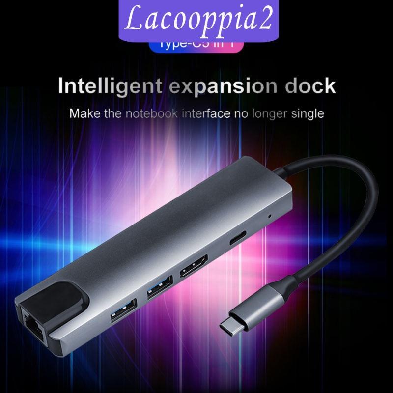 USB-C Type-C HUB to 2x USB 3.0 65W PD Charging Port Ethernet Rj45 Adapter