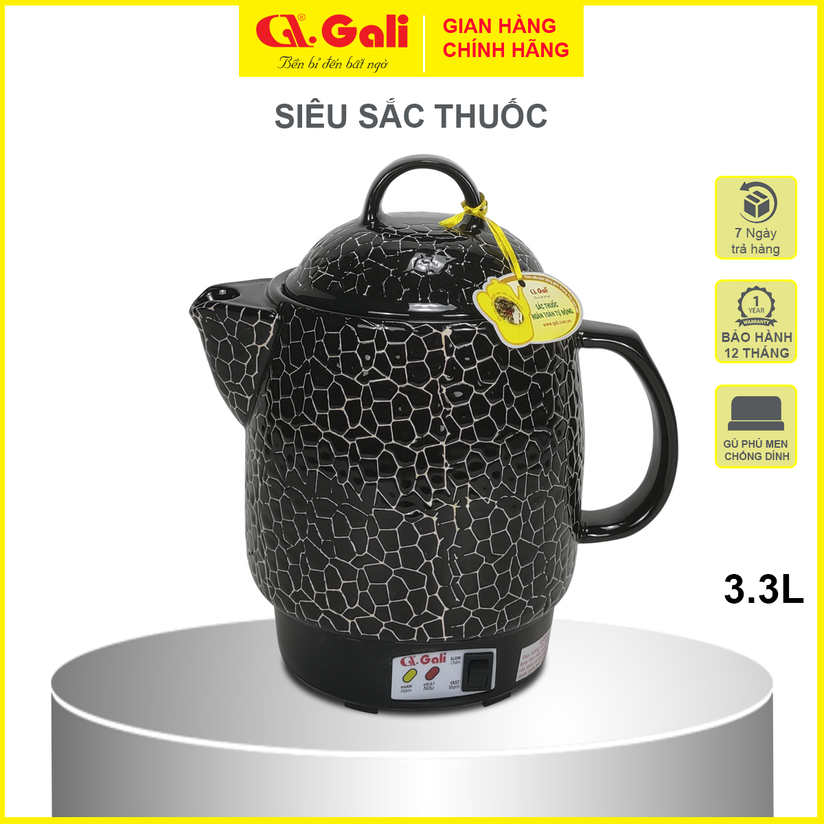 Bình sắc thuốc Gali GL-1821, siêu nấu đa năng, thuốc bắc, nam, canh, trà dưỡng sinh, tiềm, hàng chính hãng 100%, bảo hành 3 năm