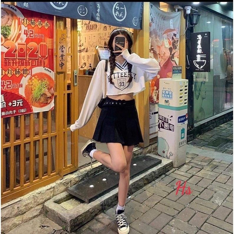 Áo croptop tay bồng cổ tim số 33 HS6