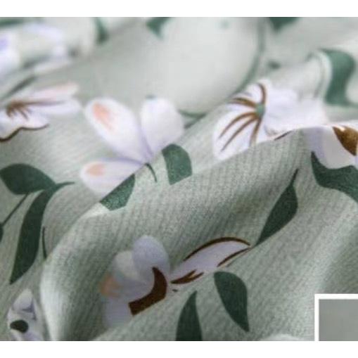 Bộ Chăn Ga Gối Cotton 3Dm6/m8/2m-Tiệm Nhà MêuSet 4 Món 2 Vỏ gối ,drap , vỏ chăn Hoa Mai Xanh Ngọc Cao Cấp
