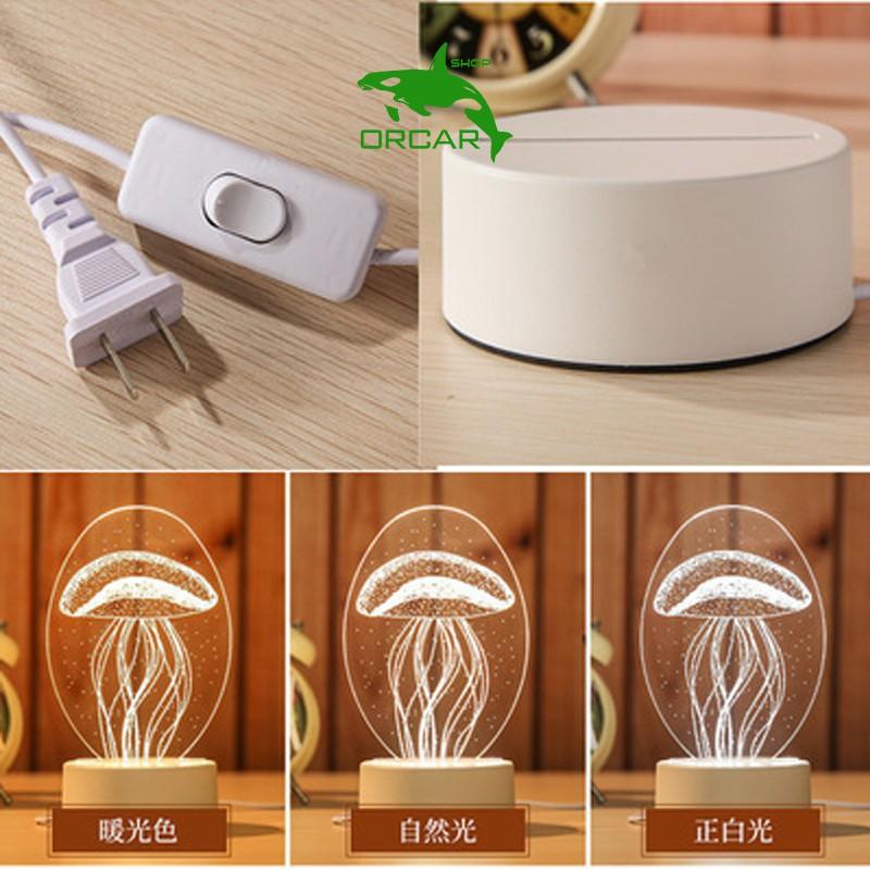 Đèn ngủ để bàn 3D trang trí dễ thương bóng led decor phòng 3 màu cắm điện 220V quà tặng sinh nhật đồ lưu niệm