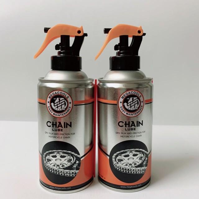 Chai xịt bảo dưỡng sên Megacools Chain Lube 300ml - dưỡng sên xích, sên trần, sên phốt cao su xe máy