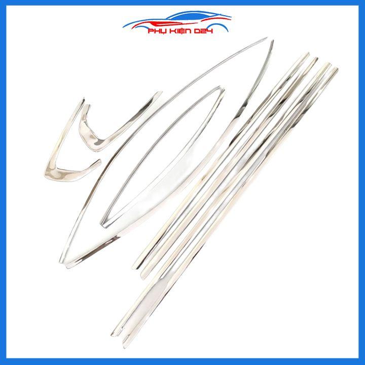 Bộ nẹp viền chân kính cong kính Kia Cerato 2019-2021 Inox sáng bóng chuẩn form xe