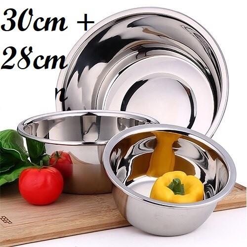 Thau trộn salad inox , thau rửa rau củ cao cấp 30cm và 32cm