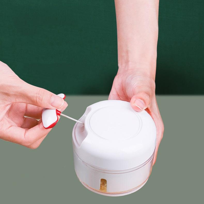 Dụng cụ xay tỏi, ớt, gừng, hành khô - nghiền thực phẩm dây rút mini FOOD CHOPPER