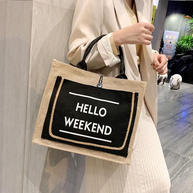 Túi  xách nữ túi cói HELLO WEEKEND