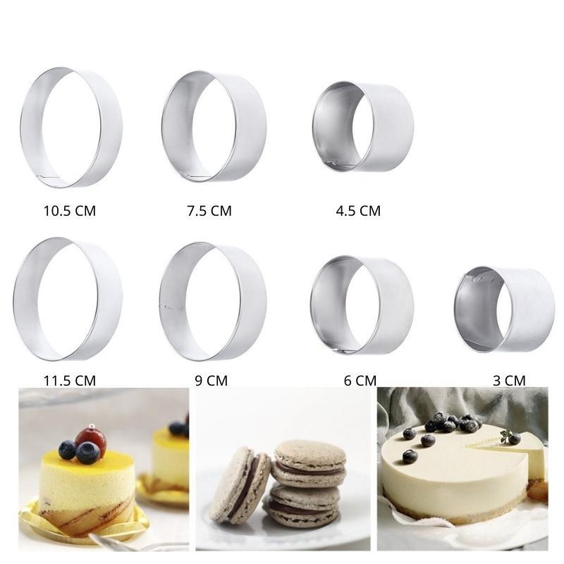 Khuôn RING Mousse Cookies Cutter KHUÔN Nhấn Bánh Quy Hình Tròn Theo Bộ