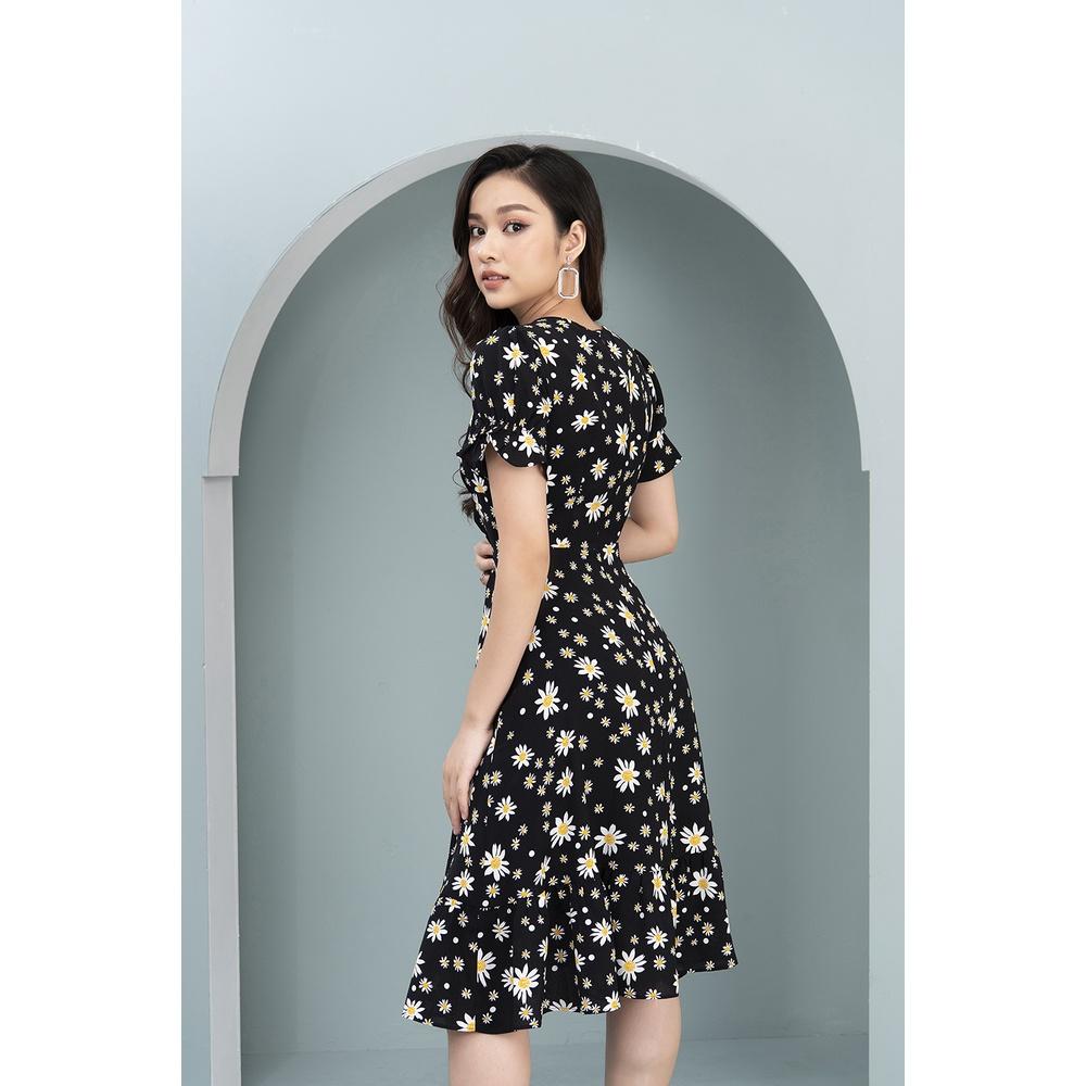 Đầm Hoa Vintage Thiết Kế Nữ Dáng Xòe LUPERI LFV3198 Cho Nàng Đi Chơi Đi Dạo Phố