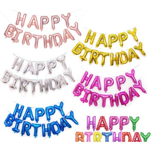 Set bong bóng chữ Happy Birthday Trang Trí Sinh Nhật