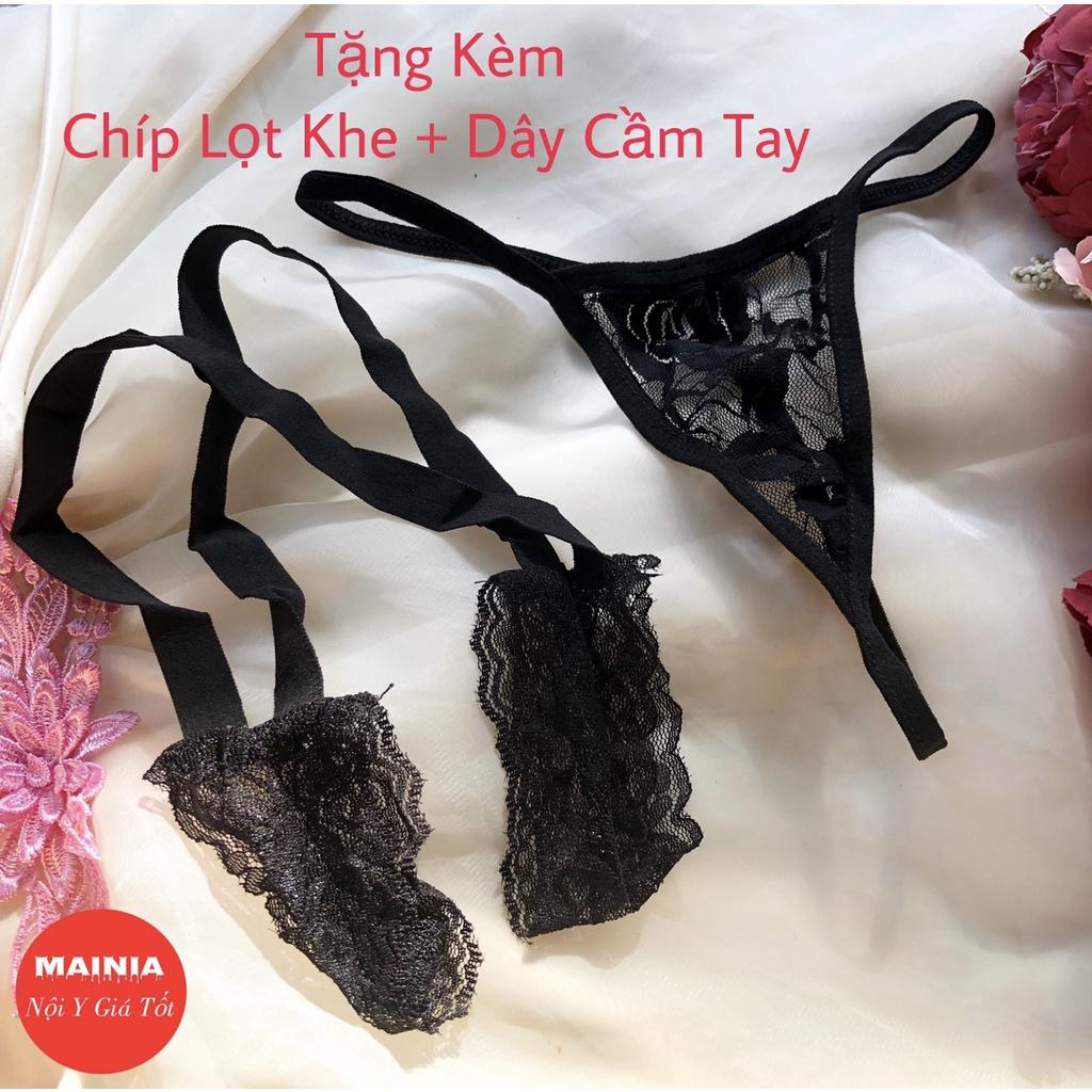 Bộ Đồ Ngủ Ren Lọt Khe Hở Đáy Xuyên Thấu Sexy Gợi Cảm Màu Đen Mainia Shop