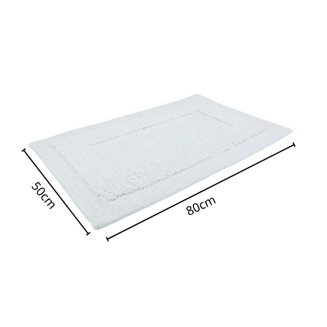 Thảm lau chân ULRIC màu Xám Trắng / Nâu 50x80 cm 100% cotton | Index Living Mall | Nhập khẩu Thái Lan