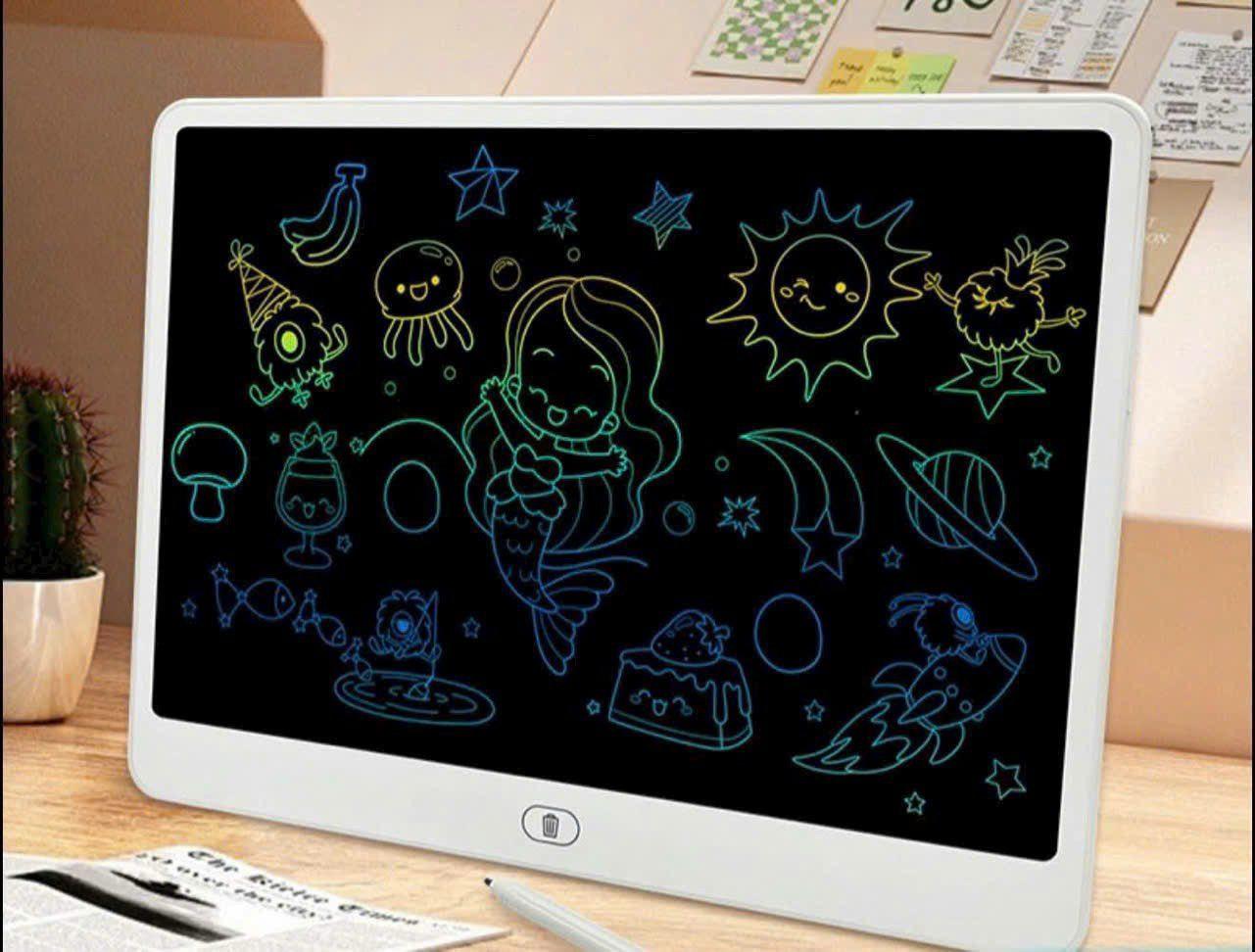 Bảng Viết Tự Xóa 8inch và 16 Inch 32x23 Đa Sắc, Bảng Vẽ Tự Xóa Màn Hình LCD Cho Bé Vừa Học Vừa Chơi