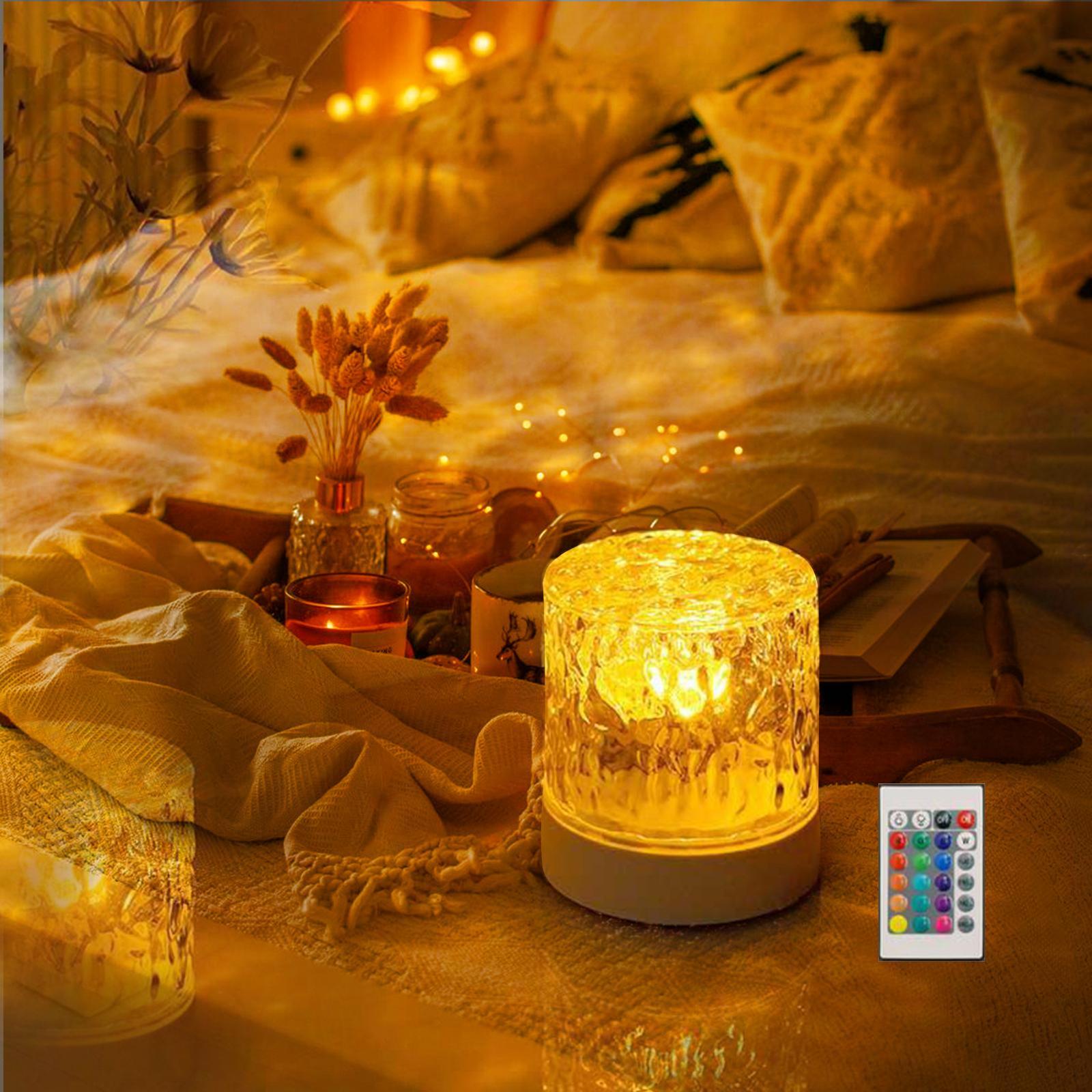 Dynamic Rotating Water Night Light, Atmosphere Lamp Night Light Romantic 16 Color with Remote for Bar Party