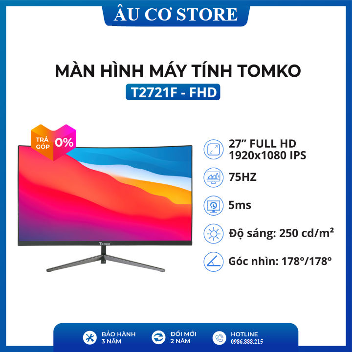 Màn hình máy tính Đồ Họa Tomko T2721F 27 inch Full 3 viền IPS 75Hz (HDMI+VGA+DC) - siêu rẻ siêu chất lượng - Hàng chính hãng