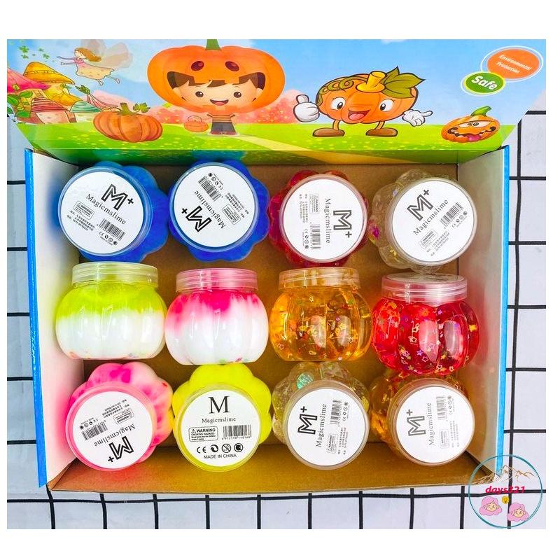 Slime bí ngô charm sao kim tuyến 6 màu đồ chơi slam đẹp squishy