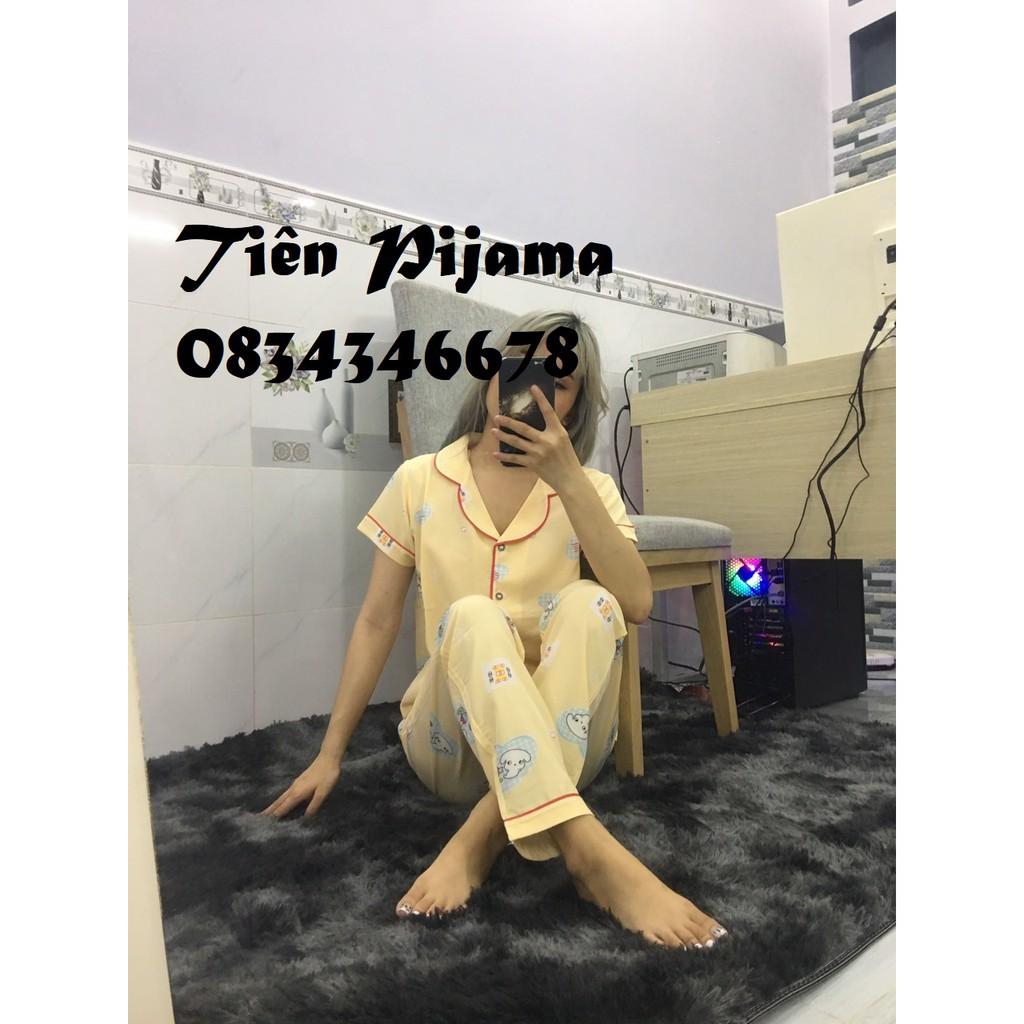 Bộ Lụa Pijama Áo Cộc-Quần Dài Chất Liệu Lụa Cao Cấp Mát Lịm