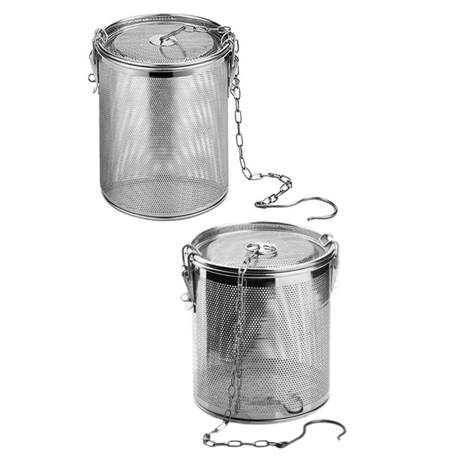 2Pieces Wire Mesh Spice Seasoning Strainer Filter with Hook Durable for Home