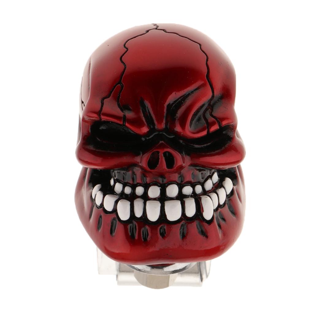 2PC Skull Head Car Steering Wheel  Suicide Knob Handle  Red