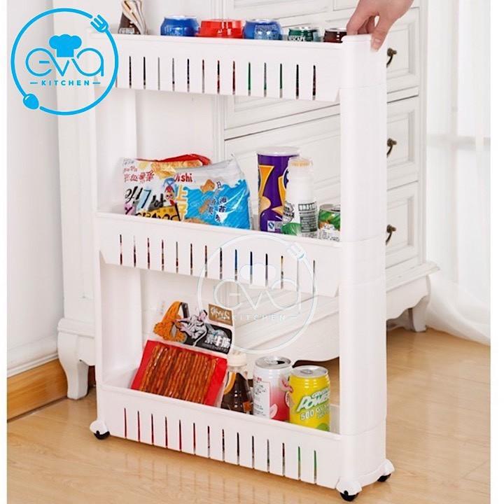 Kệ để đồ đa năng 3 tầng có bánh xe di chuyển - Kệ nhựa 3 tầng có bánh xe