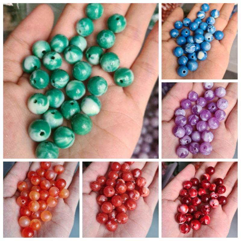 170 Hạt sâu chuỗi nhựa giả đá làm vòng tay, handmade, màn cửa 10mm gói 100gram