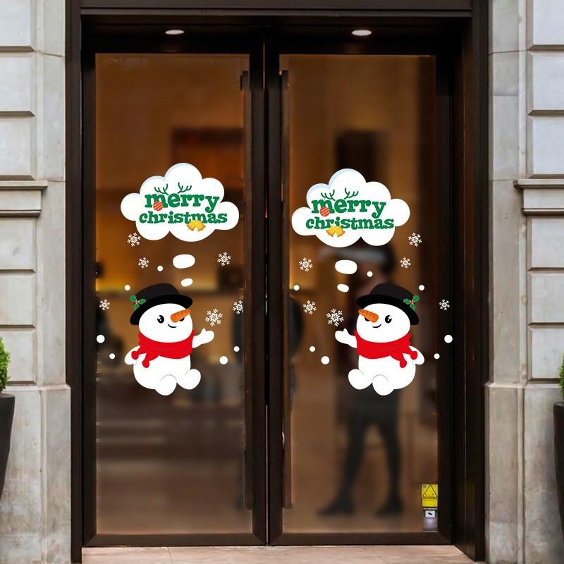 Decal trang trí Noel - 2 người tuyết Nhí đáng yêu
