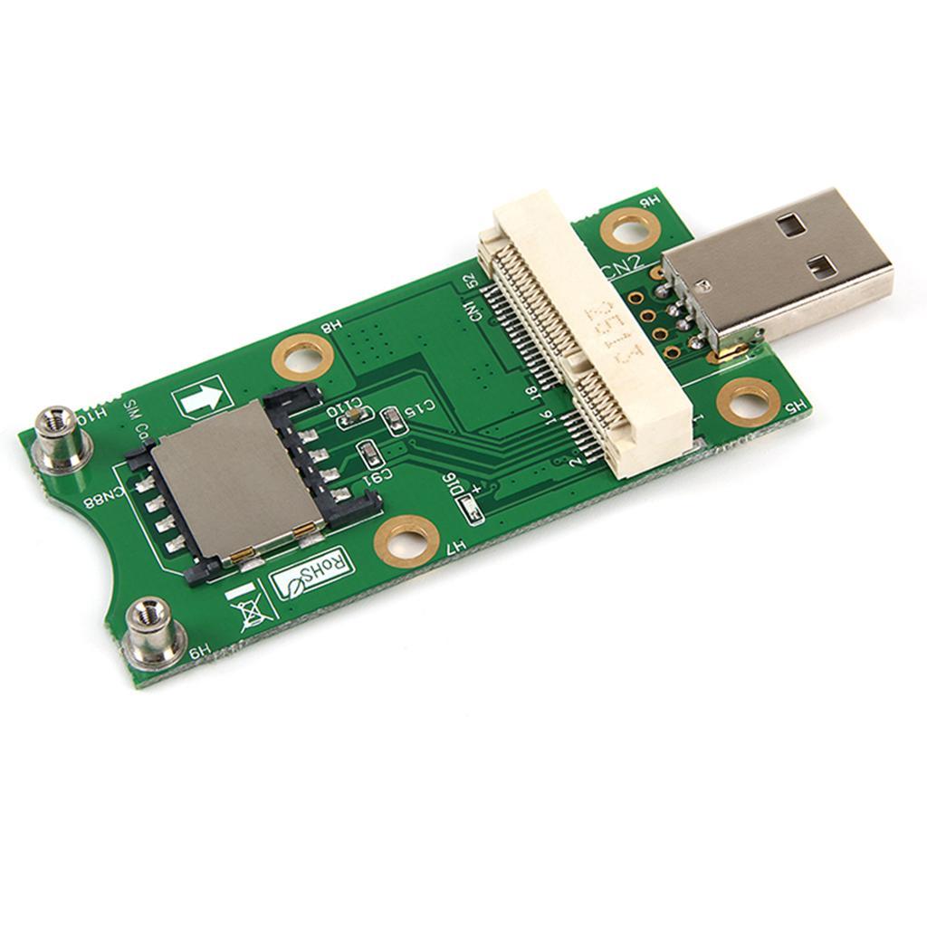 Mini PCI-E to USB2.0 Adapter Test 3G/4G WWAN Module with SIM Card Slot