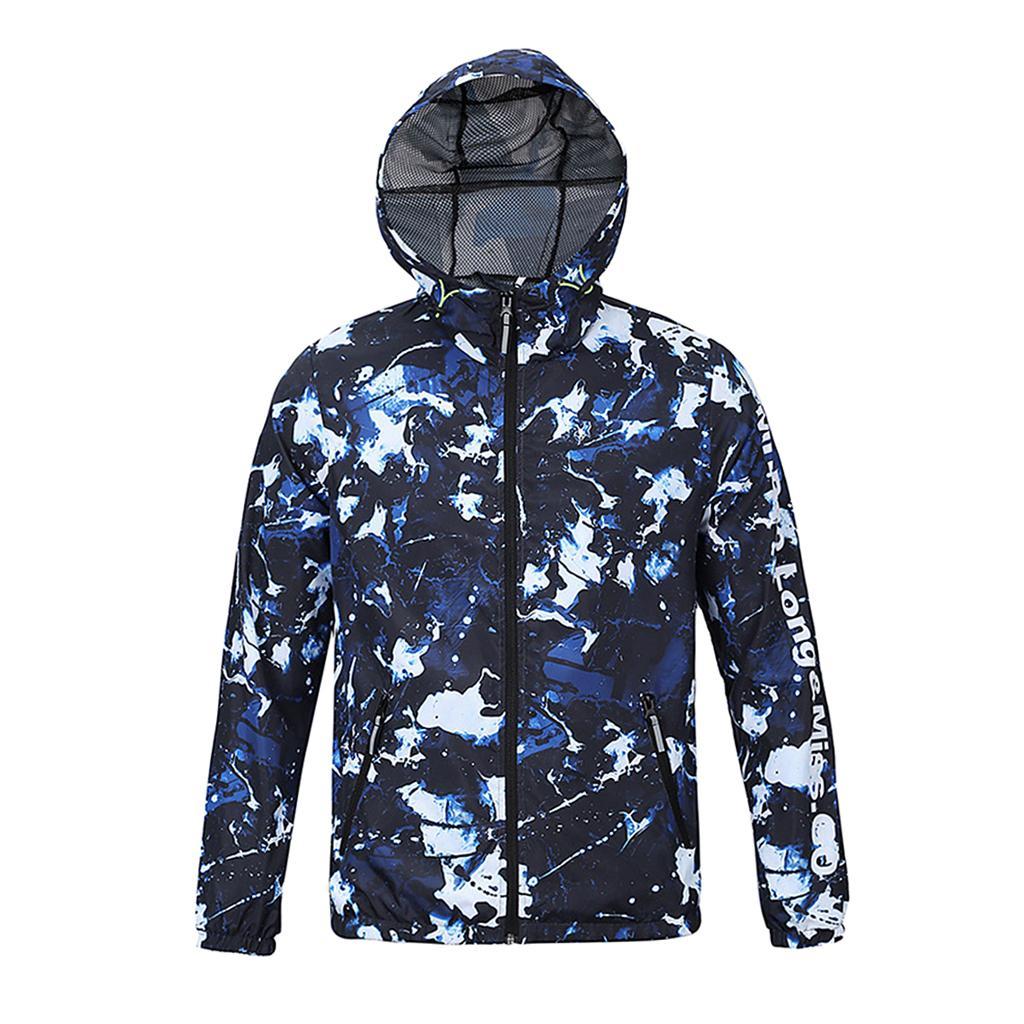 Men Women Summer Rain Sunproof Waterproof 3D Print Hooded Sports Jacket Outdoor Coat Fast Dry