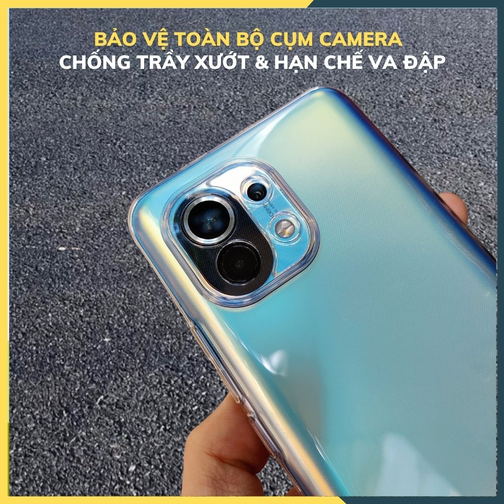 Ốp lưng trong suốt silicon GOR dành cho xiaomi 11 bảo vệ camera dẻo siêu mỏng - Hàng nhập khẩu