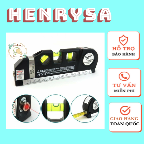 Thước đo khoảng cách bằng laser (3 in 1) cân bằng mặt phẳng thông minh - HENRYSA