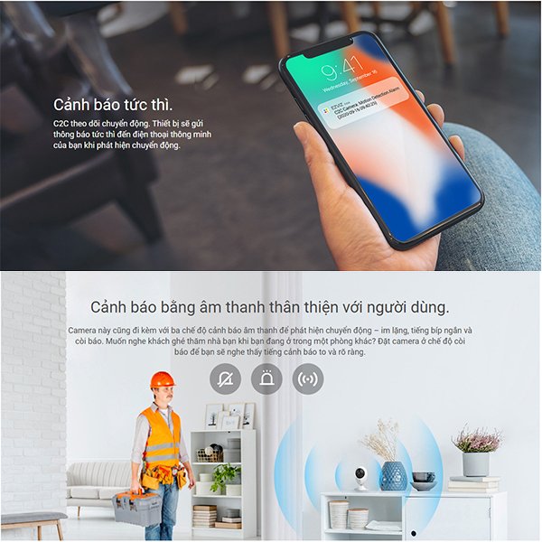 Camera Wi-fi Ezviz C2C 1080P 2MP, Trong Nhà, Đàm Thoại 2 Chiều, Góc Rộng, Nén Video H265 - Hàng Chính Hãng