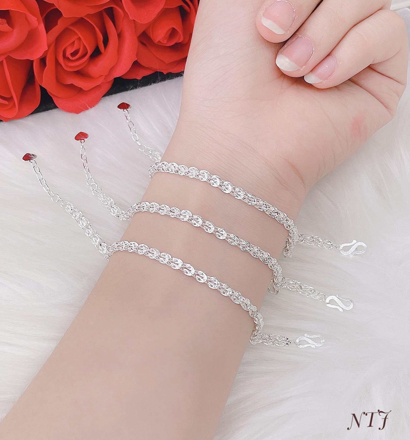 Lắc tay nữ bạc ta kiểu đuôi công xinh xắn MS075 phụ kiện trang sức vàng bạc an chi
