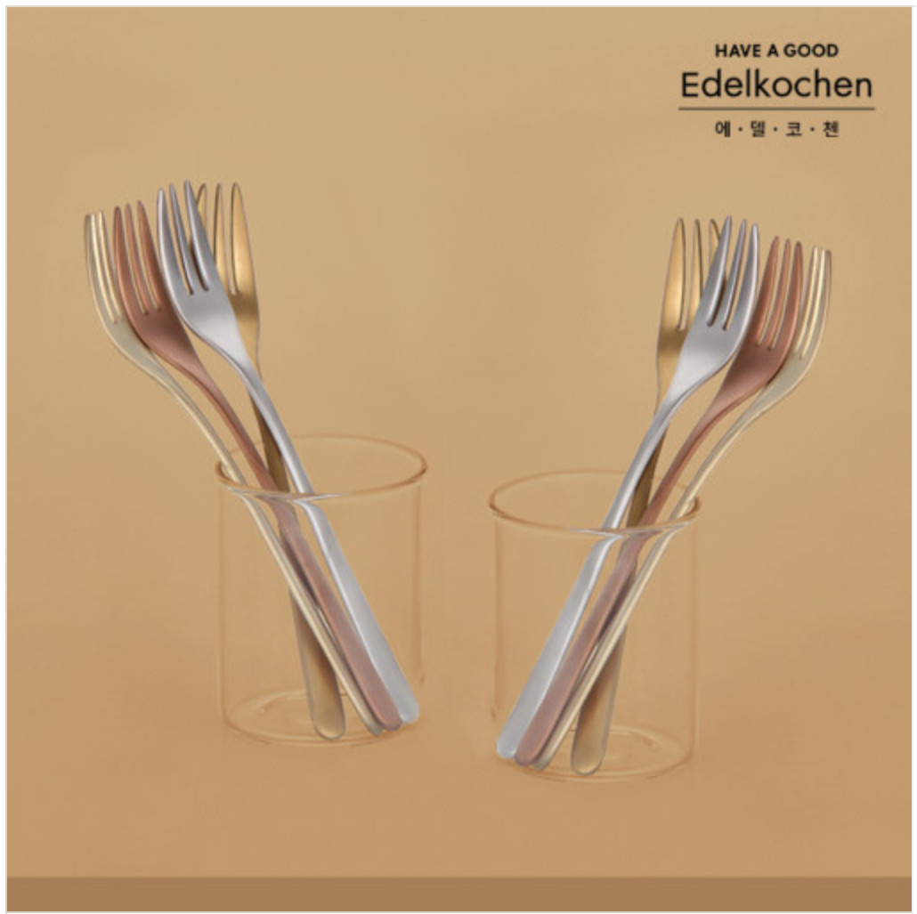 Bộ 4 cái nĩa ăn bánh Edelkochen inox bóng