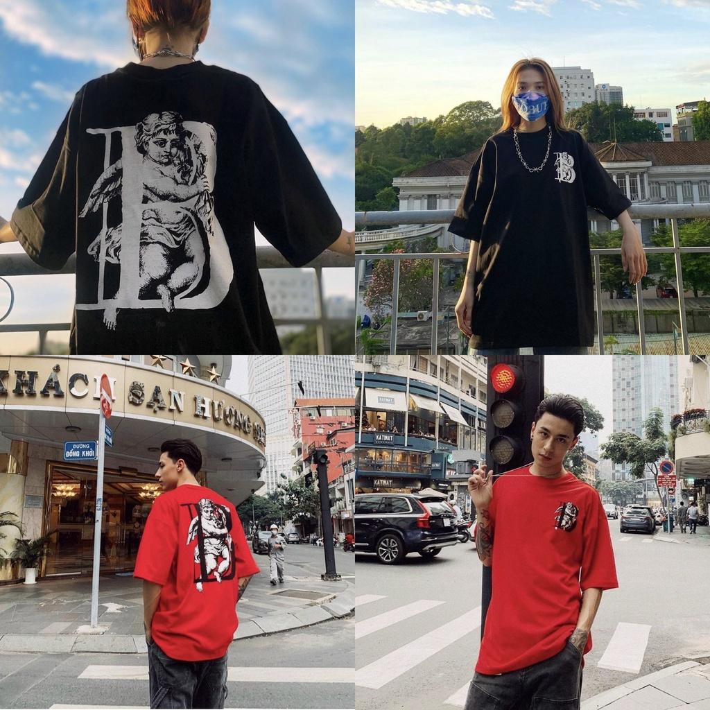Áo Thun Nam Nữ Local Brand Bobui Thiên Thần Tay Lỡ Oversize Unisex Full Mạc