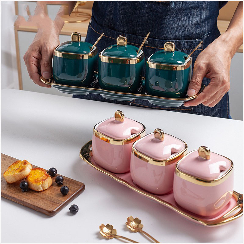 Bộ đựng gia vị sứ cao cấp mang tới sự sang trọng cho gian bếp GS49