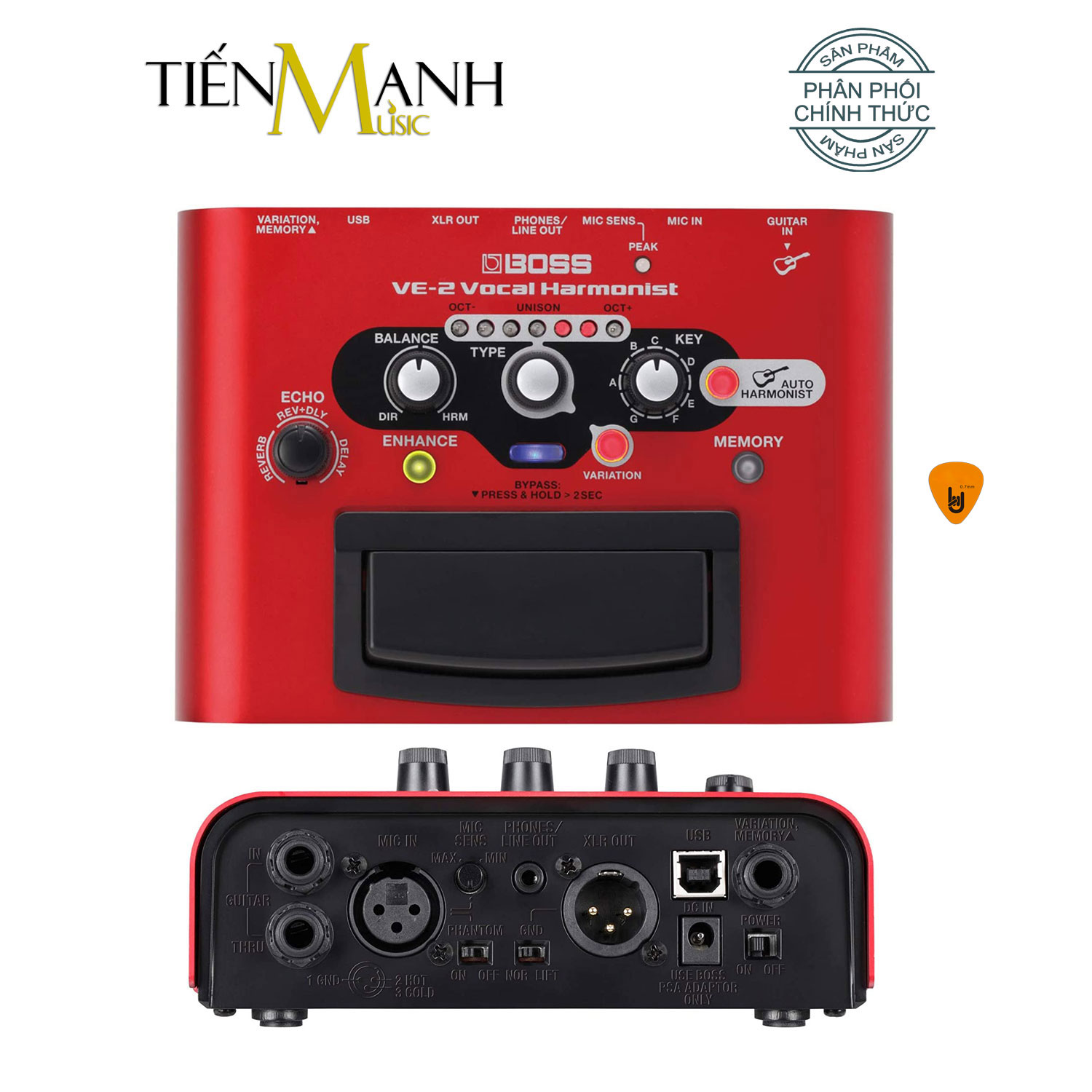 Boss VE-2 Vocal Harmonist Stompbox Tạo tiếng Bè, Vang vọng và chỉnh Tone, Giọng cho Ca sỹ - Bàn đạp Phơ Guitar Reverb and Delay Effects Processor VE2 Singer Hàng Chính Hãng - Kèm Móng Gẩy DreamMaker