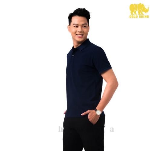 Áo POLO Nam Tay Ngắn Màu Xanh Đen